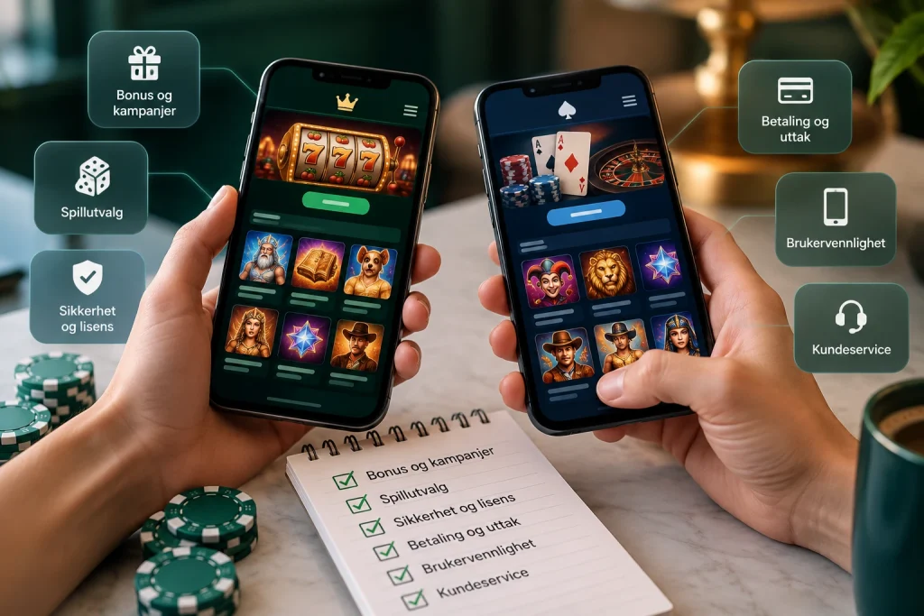 Hvordan sammenligne nettcasino‑apper: De viktigste testkriteriene
